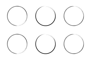 daire şekli ince çizgi grunge şekli fırça darbesi pictogram sembolü görsel illüstrasyon