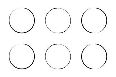 daire şekli ince çizgi grunge şekli fırça darbesi pictogram sembolü görsel illüstrasyon