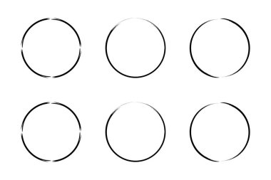 daire şekli ince çizgi grunge şekli fırça darbesi pictogram sembolü görsel illüstrasyon