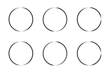 daire şekli ince çizgi grunge şekli fırça darbesi pictogram sembolü görsel illüstrasyon