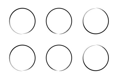 daire şekli ince çizgi grunge şekli fırça darbesi pictogram sembolü görsel illüstrasyon