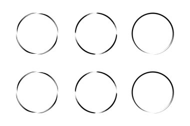 daire şekli ince çizgi grunge şekli fırça darbesi pictogram sembolü görsel illüstrasyon