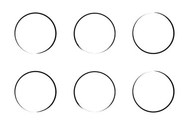 daire şekli ince çizgi grunge şekli fırça darbesi pictogram sembolü görsel illüstrasyon