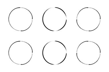 daire şekli ince çizgi grunge şekli fırça darbesi pictogram sembolü görsel illüstrasyon