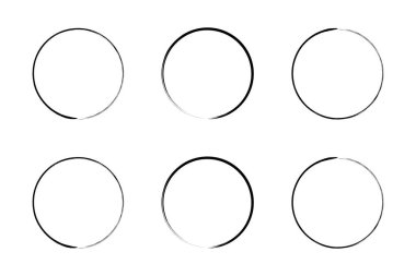 daire şekli ince çizgi grunge şekli fırça darbesi pictogram sembolü görsel illüstrasyon