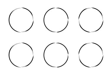 daire şekli ince çizgi grunge şekli fırça darbesi pictogram sembolü görsel illüstrasyon