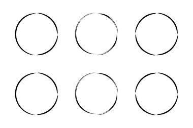 daire şekli ince çizgi grunge şekli fırça darbesi pictogram sembolü görsel illüstrasyon