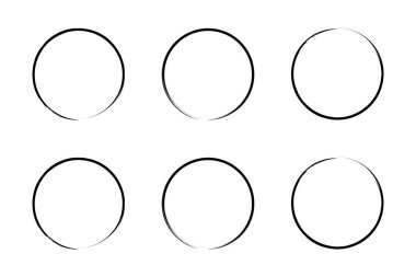 daire şekli ince çizgi grunge şekli fırça darbesi pictogram sembolü görsel illüstrasyon