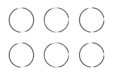 daire şekli ince çizgi grunge şekli fırça darbesi pictogram sembolü görsel illüstrasyon