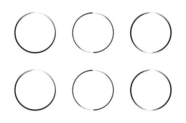 daire şekli ince çizgi grunge şekli fırça darbesi pictogram sembolü görsel illüstrasyon