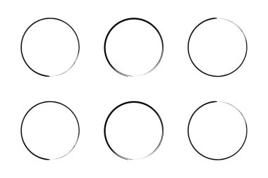 daire şekli ince çizgi grunge şekli fırça darbesi pictogram sembolü görsel illüstrasyon