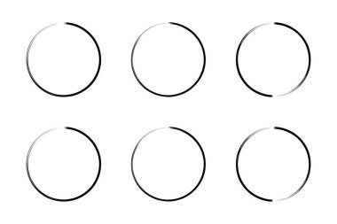 daire şekli ince çizgi grunge şekli fırça darbesi pictogram sembolü görsel illüstrasyon