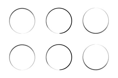 daire şekli ince çizgi grunge şekli fırça darbesi pictogram sembolü görsel illüstrasyon