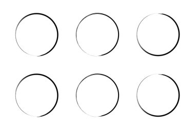 daire şekli ince çizgi grunge şekli fırça darbesi pictogram sembolü görsel illüstrasyon