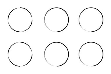 daire şekli ince çizgi grunge şekli fırça darbesi pictogram sembolü görsel illüstrasyon