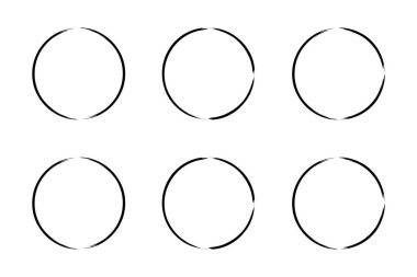 daire şekli ince çizgi grunge şekli fırça darbesi pictogram sembolü görsel illüstrasyon