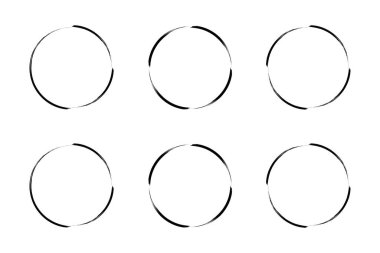 daire şekli ince çizgi grunge şekli fırça darbesi pictogram sembolü görsel illüstrasyon