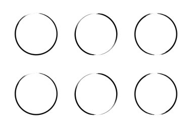 daire şekli ince çizgi grunge şekli fırça darbesi pictogram sembolü görsel illüstrasyon