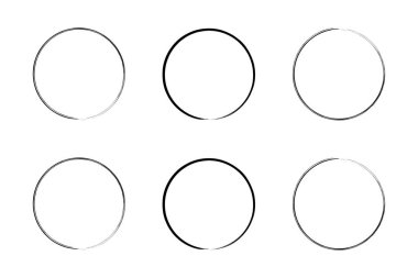 daire şekli ince çizgi grunge şekli fırça darbesi pictogram sembolü görsel illüstrasyon