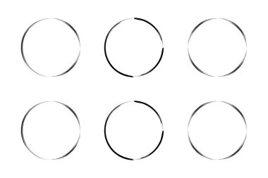 daire şekli ince çizgi grunge şekli fırça darbesi pictogram sembolü görsel illüstrasyon