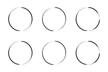 daire şekli ince çizgi grunge şekli fırça darbesi pictogram sembolü görsel illüstrasyon