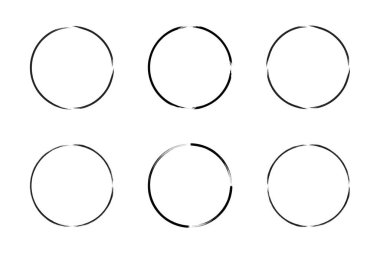 daire şekli ince çizgi grunge şekli fırça darbesi pictogram sembolü görsel illüstrasyon