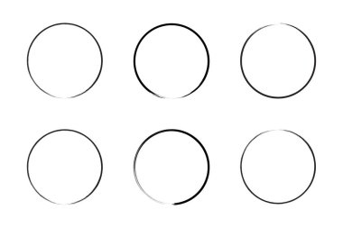 daire şekli ince çizgi grunge şekli fırça darbesi pictogram sembolü görsel illüstrasyon