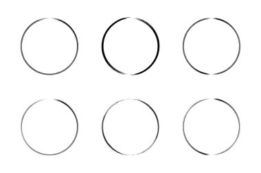 daire şekli ince çizgi grunge şekli fırça darbesi pictogram sembolü görsel illüstrasyon