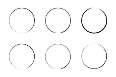 daire şekli ince çizgi grunge şekli fırça darbesi pictogram sembolü görsel illüstrasyon