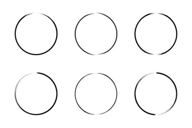 daire şekli ince çizgi grunge şekli fırça darbesi pictogram sembolü görsel illüstrasyon