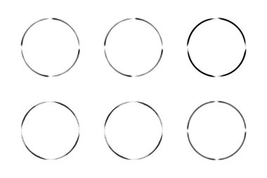 daire şekli ince çizgi grunge şekli fırça darbesi pictogram sembolü görsel illüstrasyon