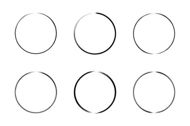 daire şekli ince çizgi grunge şekli fırça darbesi pictogram sembolü görsel illüstrasyon