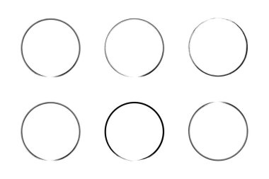 daire şekli ince çizgi grunge şekli fırça darbesi pictogram sembolü görsel illüstrasyon