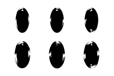 Dikey Oval Şekil doldurulmuş grunge şekli fırça darbesi piktogram sembolü görsel illüstrasyon