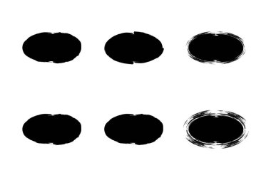 Yatay Oval Şekli Grunge Doldurulmuş Fırça darbesi piktogram sembolü görsel illüstrasyon