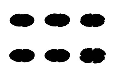 Yatay Oval Şekli Grunge Doldurulmuş Fırça darbesi piktogram sembolü görsel illüstrasyon