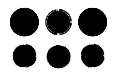 Çember Şekli Doldurulmuş Kalın grunge şekli Fırça darbesi piktogram sembolü görsel illüstrasyon