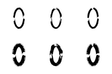 Dikey Oval Şekli Kalın grunge şekli Fırça darbesi piktogram sembolü görsel illüstrasyon