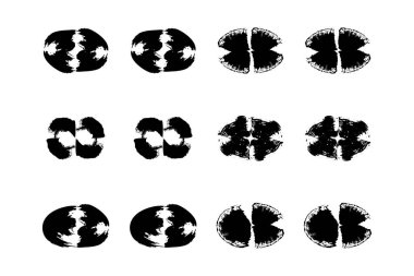 Yatay Oval Şekli Kalın grunge şekli Fırça darbesi piktogram sembolü görsel örnekleme