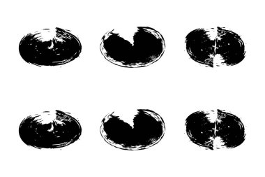 Yatay Oval Şekli Kalın grunge şekli Fırça darbesi piktogram sembolü görsel örnekleme