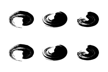 Yatay Oval Şekli Kalın grunge şekli Fırça darbesi piktogram sembolü görsel örnekleme