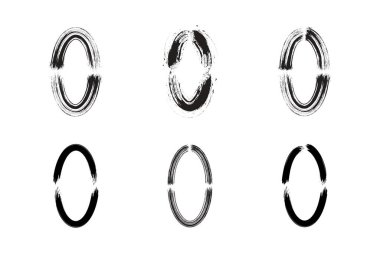 Soyut Dikey Oval Şekli grunge şekli Fırça darbesi piktogram sembolü görsel illüstrasyon