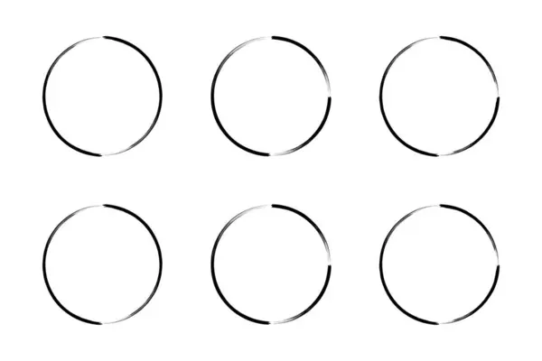 stock vector circle Shape Thin Line grunge shape Brush stroke pictogram symbol visual illustration Set