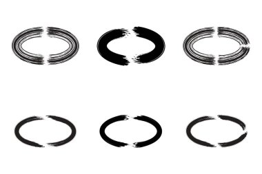 Soyut Yatay Oval Şekli grunge şekli Fırça darbesi piktogram sembolü görsel illüstrasyon