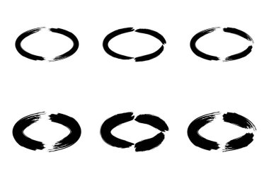 Soyut Yatay Oval Şekli grunge şekli Fırça darbesi piktogram sembolü görsel illüstrasyon