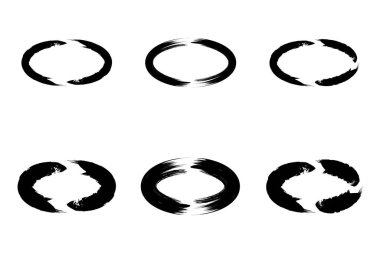 Soyut Yatay Oval Şekli grunge şekli Fırça darbesi piktogram sembolü görsel illüstrasyon