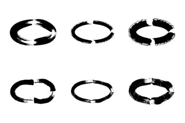 Soyut Yatay Oval Şekli grunge şekli Fırça darbesi piktogram sembolü görsel illüstrasyon