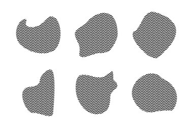 Zig Zag Stripes piktogram sembolü ile Blobs Akışkan Şekiller