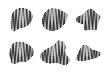 Zig Zag Stripes piktogram sembolü ile Blobs Akışkan Şekiller