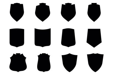 Kalkan Amblemi ve Rozet Logoları resim sembolü görsel illüstrasyon ayarla